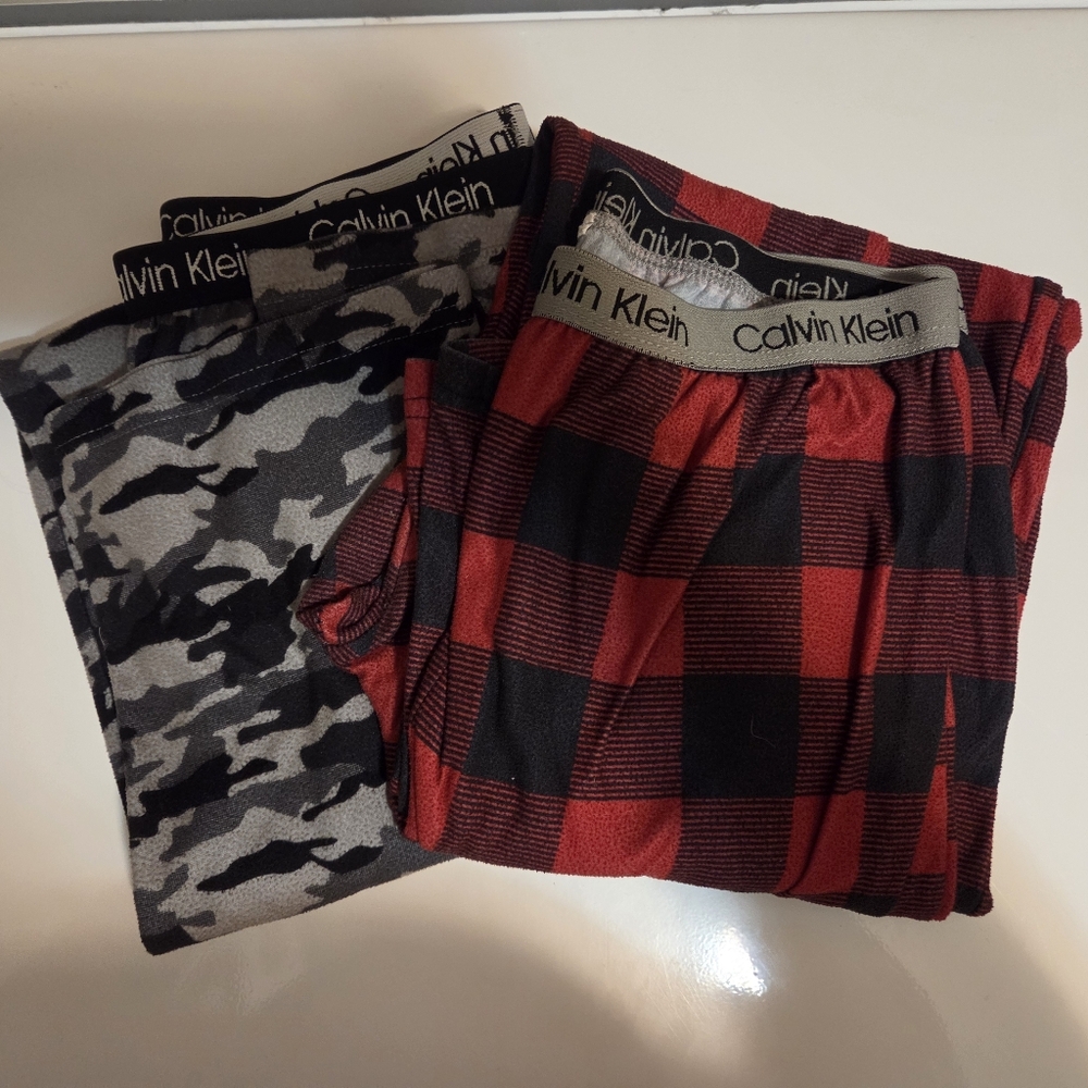 Calvin Klein Red and Black Pj Pants Bundle Of 2